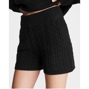 RAG & BONE‎ Pierce cable-knit Cashmere Shorts in black